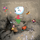 Bisous colorés d'un tendre personnage joyeux